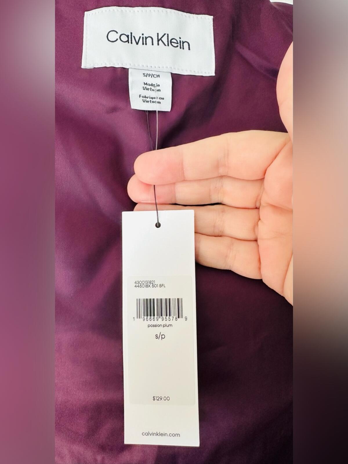 Calvin Klein Quilted Puffer Vest in Plum