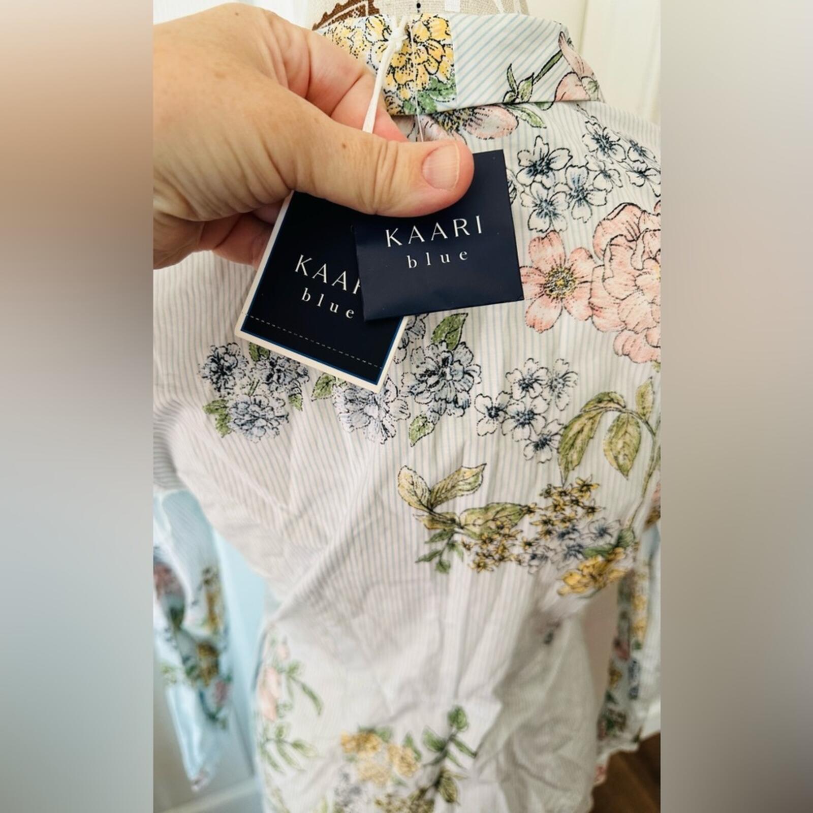 Kaari Blue Women’s Pinstriped Floral Shirt Dress
