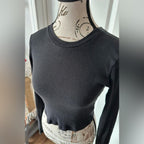 TNA Sleek Black Long Sleeve Crop Top