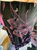 Briggs New York Black Pink Floral Button Front Maxi Skirt