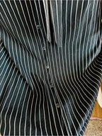 Reserved Black White Pinstripe Belted Button Front Midi Skirt EU 34