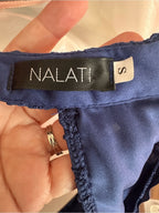 Nalati Navy Blue Guipure Floral Lace Halter Mini Dress