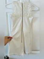Charlotte Russe Ivory Lace Overlay Romper