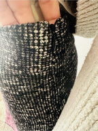 Banana Republic Italian Tweed Cotton Wool Pencil Skirt Black White