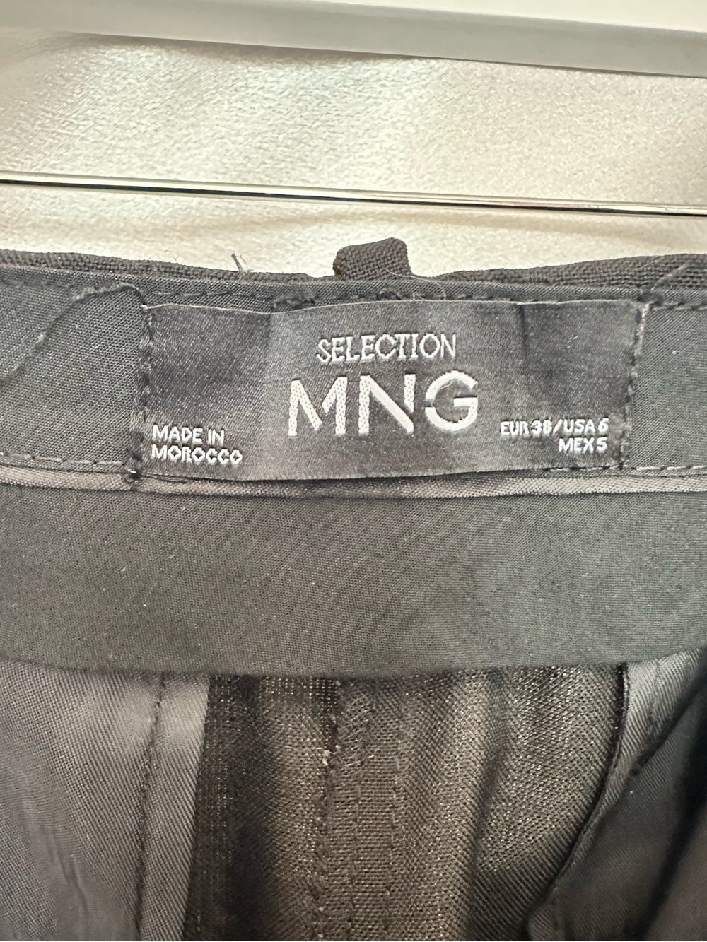 MNG Mango Black Tailored Straight Leg Dress Pants Trousers Size 6