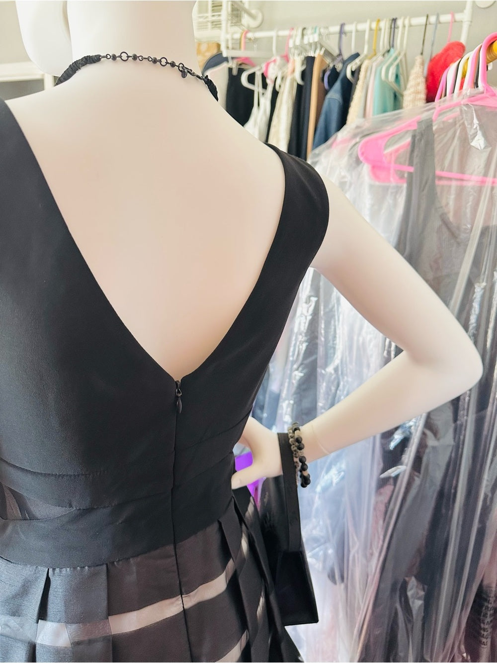XSCAPE Black Fit & Flare Cocktail Dress