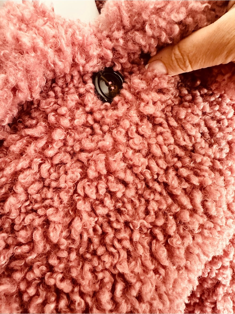 Topshop Blush Ami Borg Faux Fur Jacket