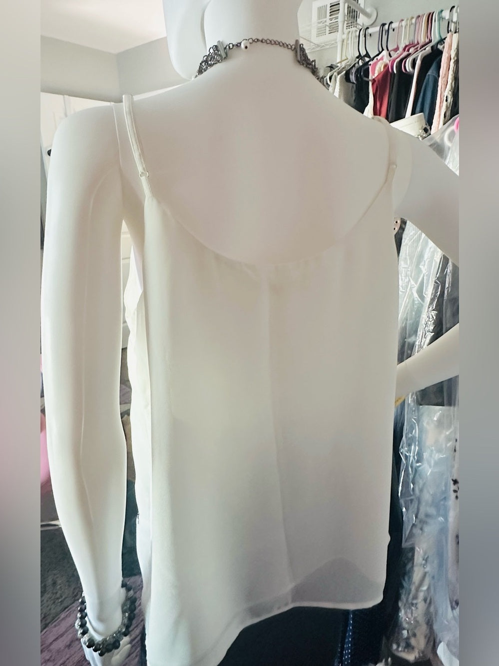 Two by Vince Camuto White Star Sequin Camisole