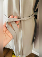 New Look Gray Waterfall Belted Wrap Trench Coat US 4 NWOT