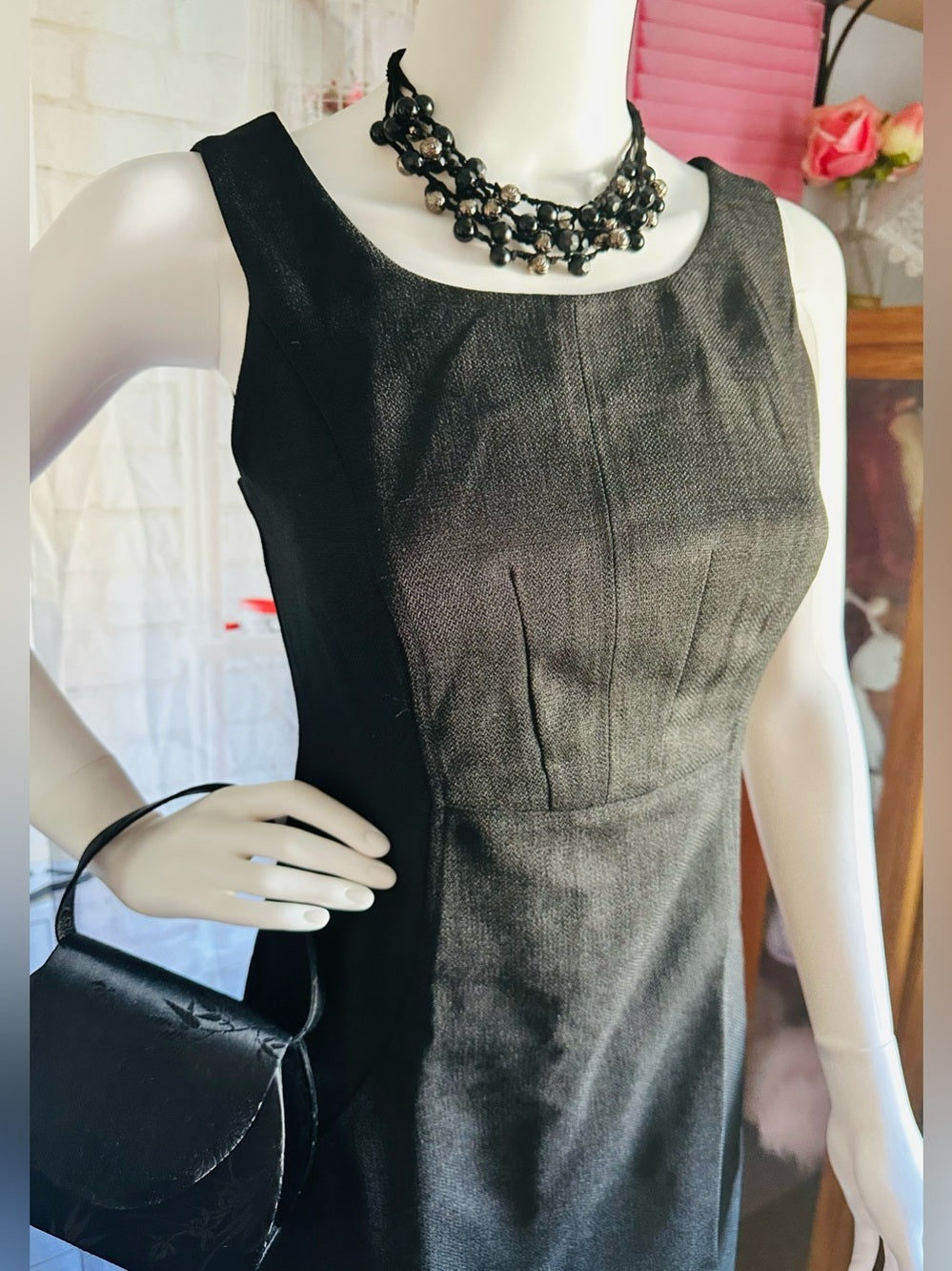 The Limited Black Sleeveless Midi Sheath Dress