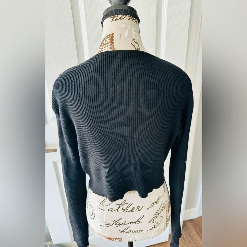 Kindred Bravely Black Ribbed Crew Neck Sweater