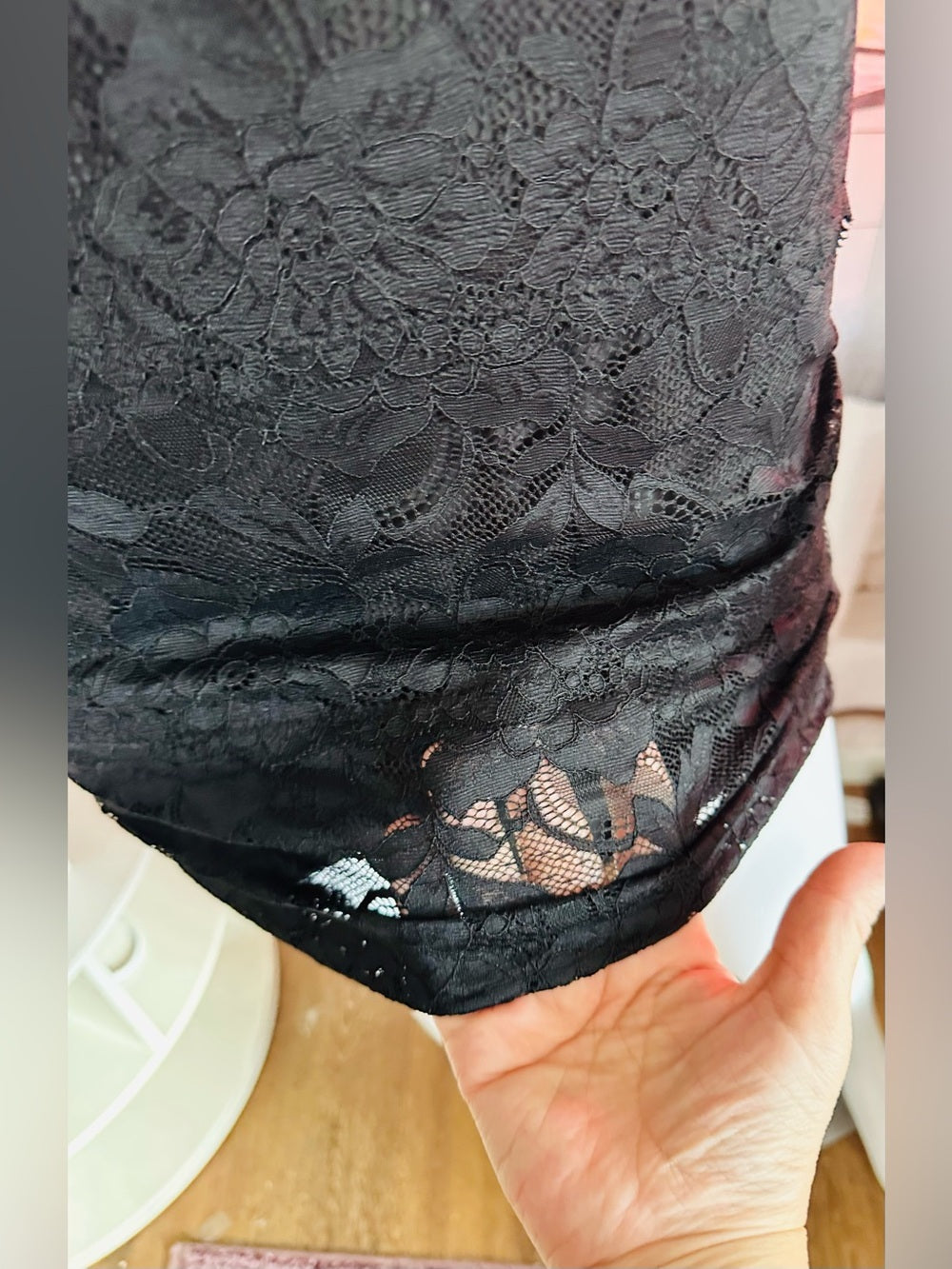 GUESS Black Floral Lace Corset Bodycon Mini Dress