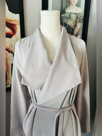 New Look Gray Waterfall Belted Wrap Trench Coat US 4 NWOT