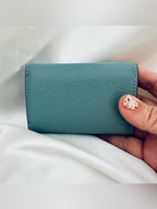 Coach Teal Pebble Leather Small Wallet with Silver 'C' Logo