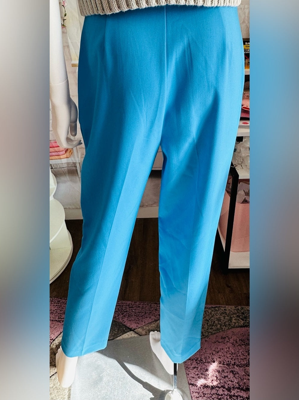 A New Day Blue Tapered Ankle Dress Pants Stretch