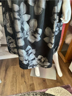 Forever 21 Black Mesh Floral Midi Skirt