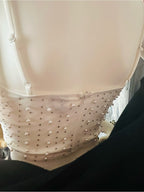 Windsor White Faux Pearl Rhinestone Embellished Crop Top