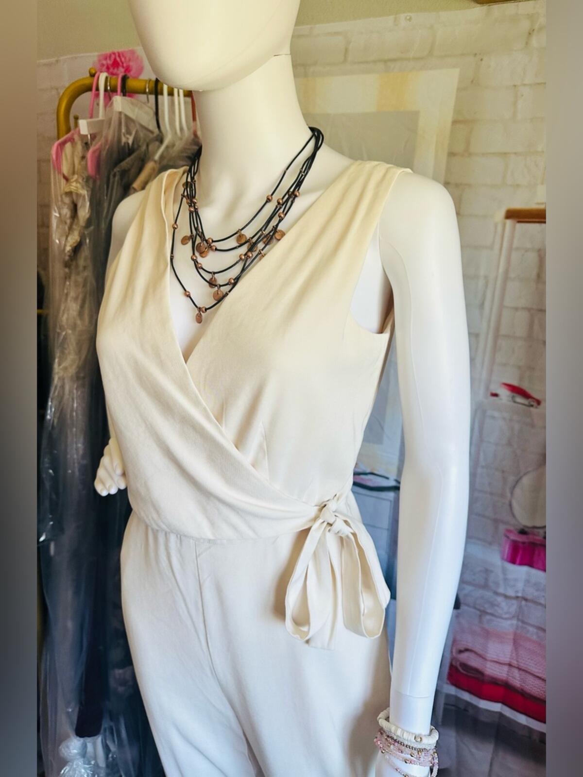1.STATE Sleeveless Wrap Front Soft Twill Jumpsuit