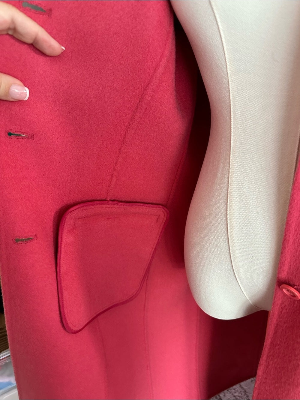 Vintage OSCAR Oscar de la Renta Pink Wool Blend Long Coat