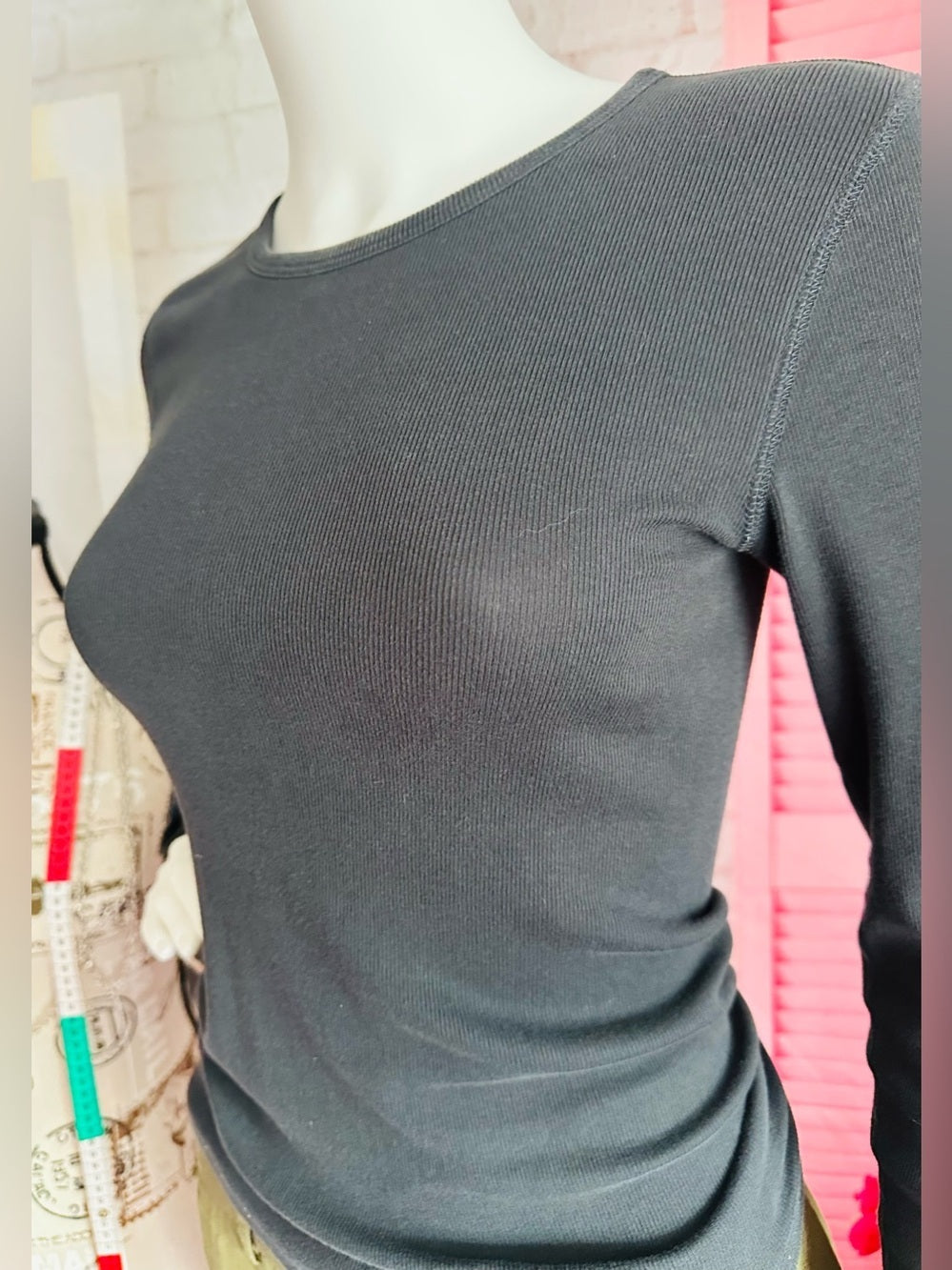 Everlane Long Sleeve Ribbed Crew Neck Top