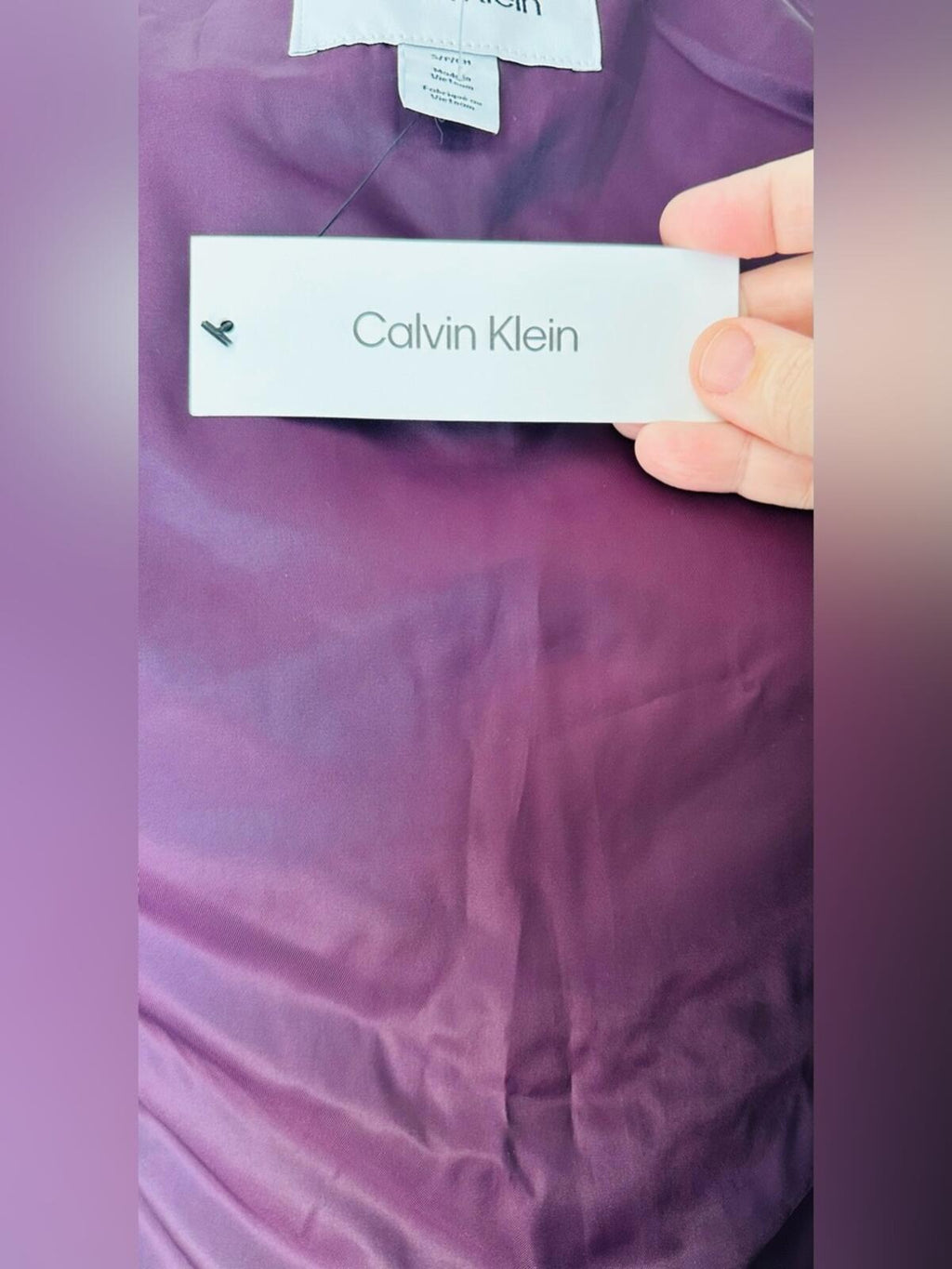Calvin Klein Quilted Puffer Vest in Plum