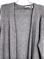 Cyrus Rib Knit Open Front Cardigan Gray