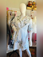 Kaari Blue Women’s Pinstriped Floral Shirt Dress