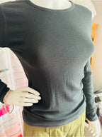 Everlane Long Sleeve Ribbed Crew Neck Top