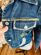 Vintage Paris Blues Embroidered Denim Jacket