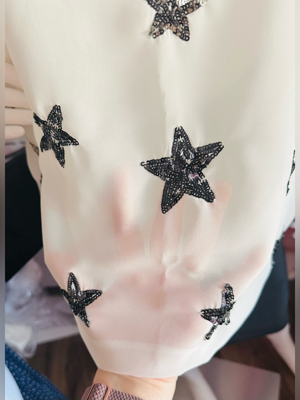 Two by Vince Camuto White Star Sequin Camisole