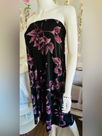 Briggs New York Black Pink Floral Button Front Maxi Skirt