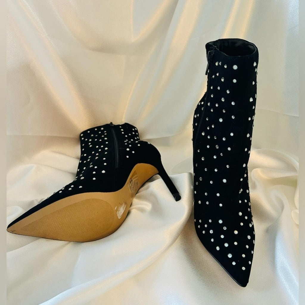 Express Black Studded Heeled Ankle Boots