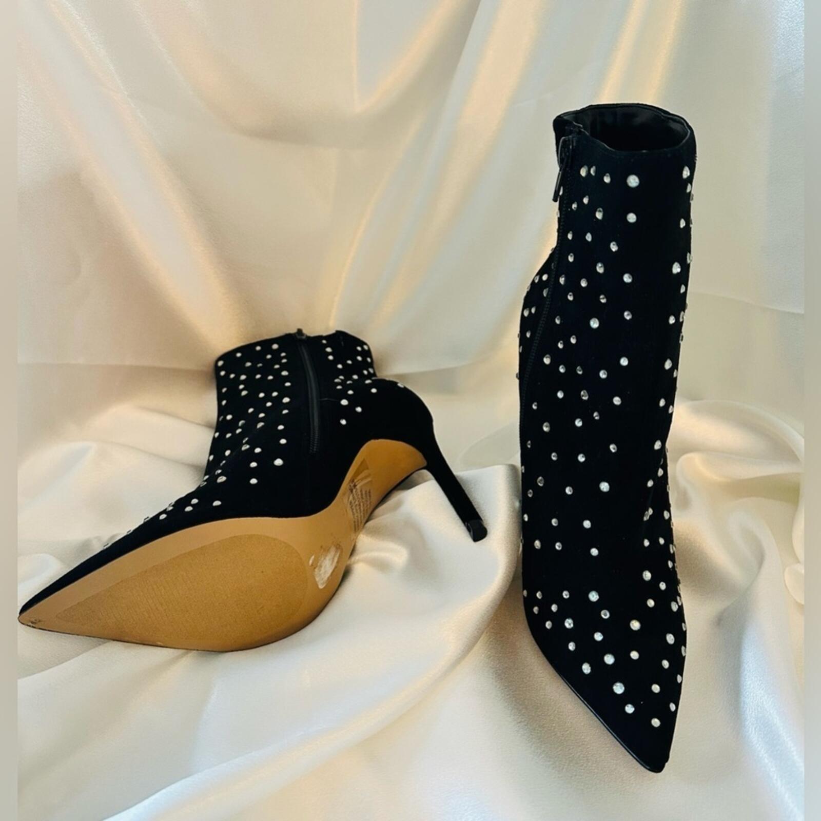 Express Black Studded Heeled Ankle Boots