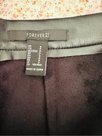 Forever 21 Black Faux Leather Maxi Skirt with High Side Slit