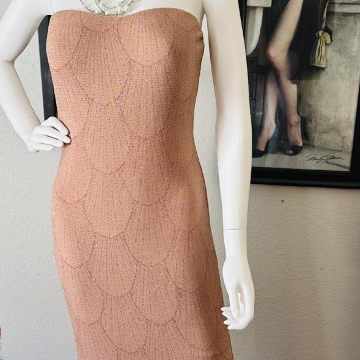 Windsor Dusty Rose Strapless Sequin Mermaid Gown