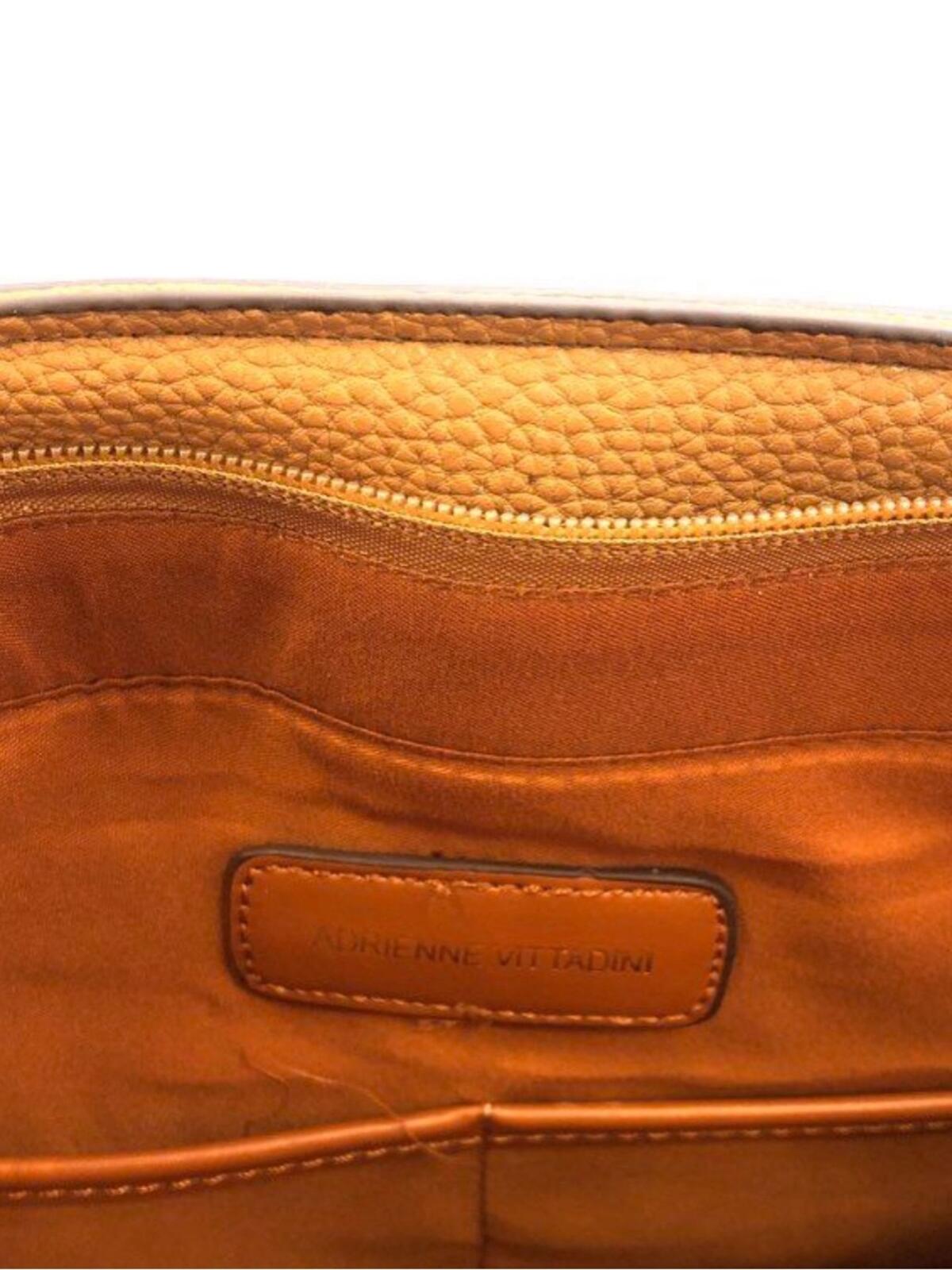Adrienne Vittadini Natural Pebbled Tote Bag Gold Hardware Workbook Sleeve
