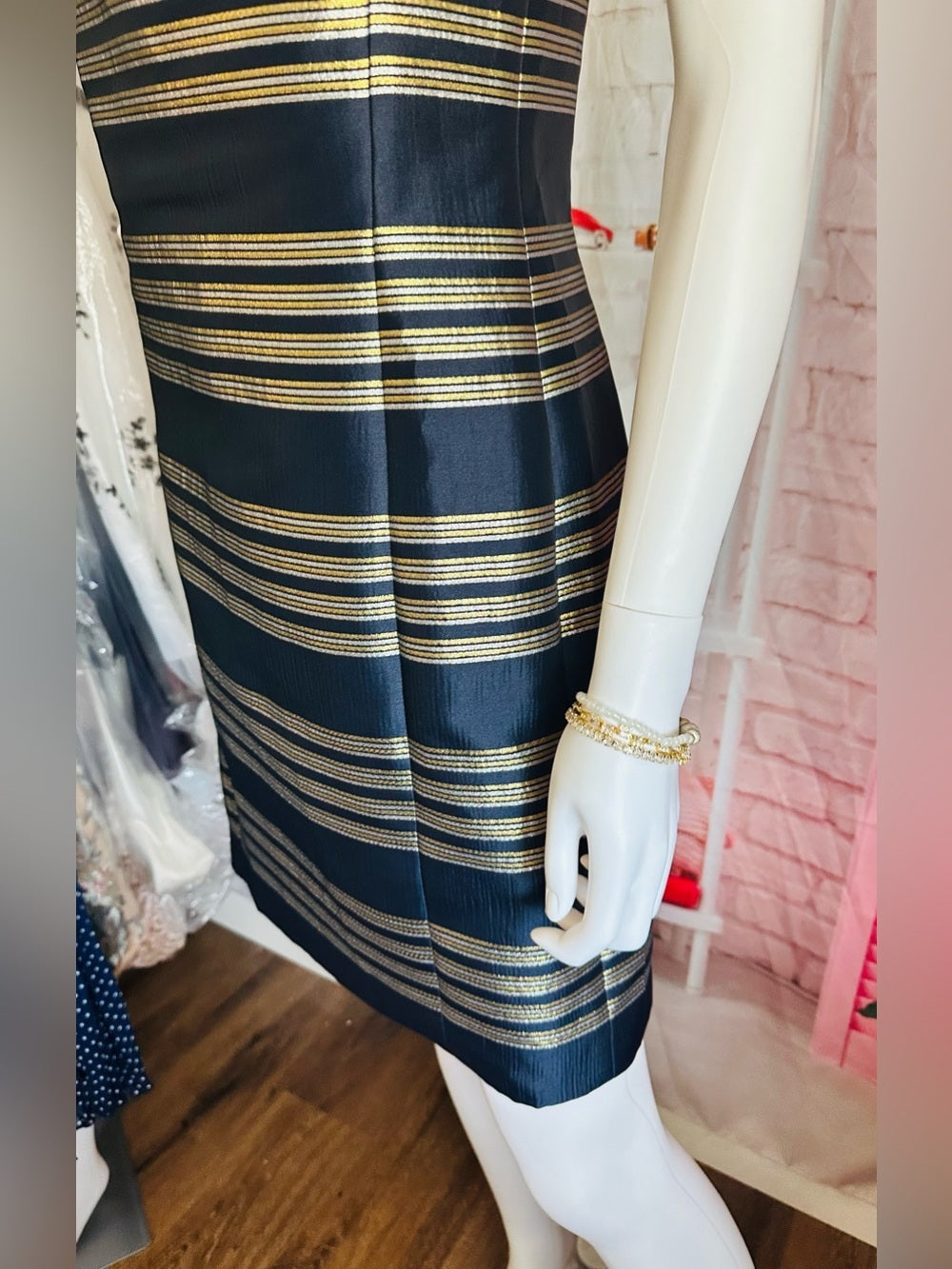 Lilly Pulitzer Virginia Jeweled Metallic Stripe Dress