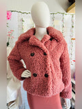 Topshop Blush Ami Borg Faux Fur Jacket
