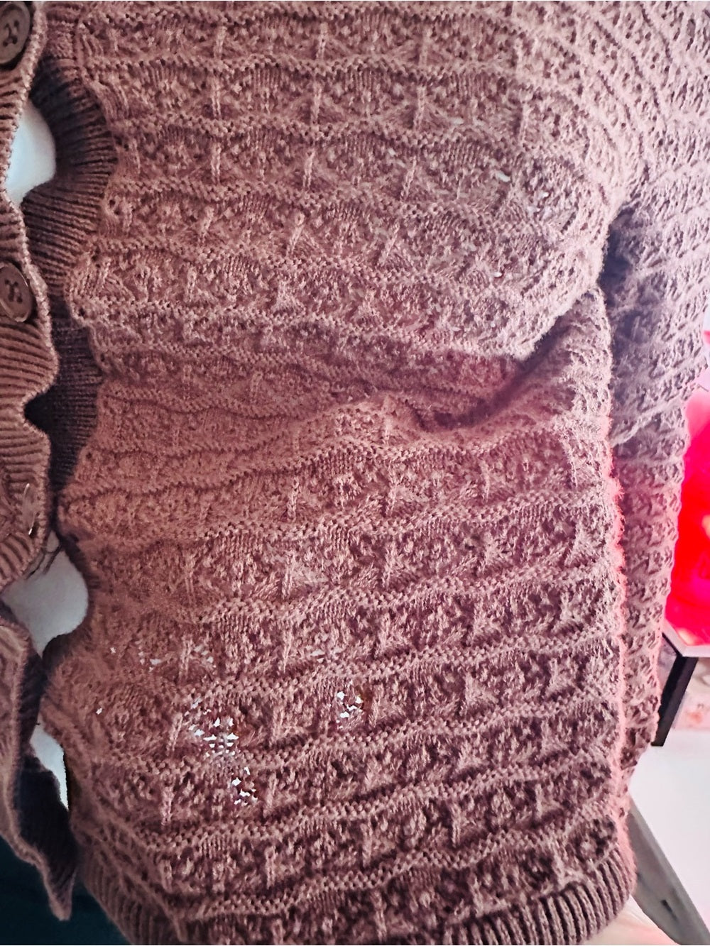 Madden NYC Crochet Cropped Cardigan Sweater