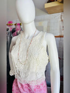 Lulu's White Lace Crochet Crop Top