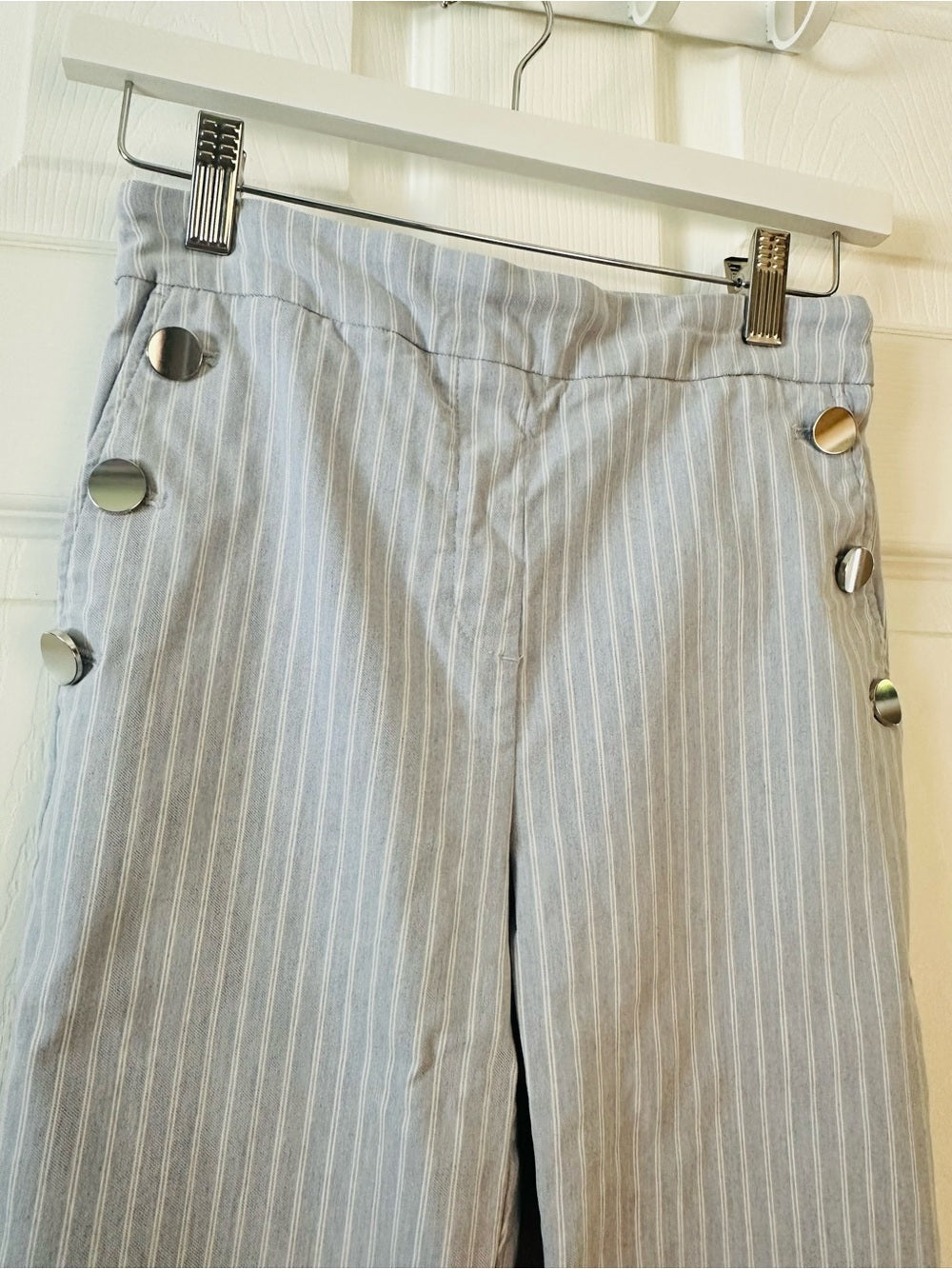 Katherine Barclay Light Blue Pinstriped Sailor Pants