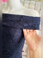 Lauren Ralph Lauren Navy Lace Off Shoulder Sheath Dress