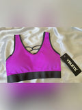 Yelete Purple Sports Bra with Black Trim