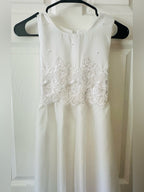 Emerald Gumdrops White Chiffon Lace Formal Dress