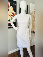 Calvin Klein White Lace-Up Side Sheath Dress