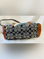 Rare Vintage Coach Signature Denim Patchwork Gallery Tote