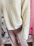 Z Supply Romnie Sweater Cream Textured Whipstitch Cozy Knit