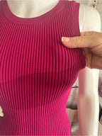Forever 21 Berry Pink Ribbed Knit Bodycon Midi Dress NWT