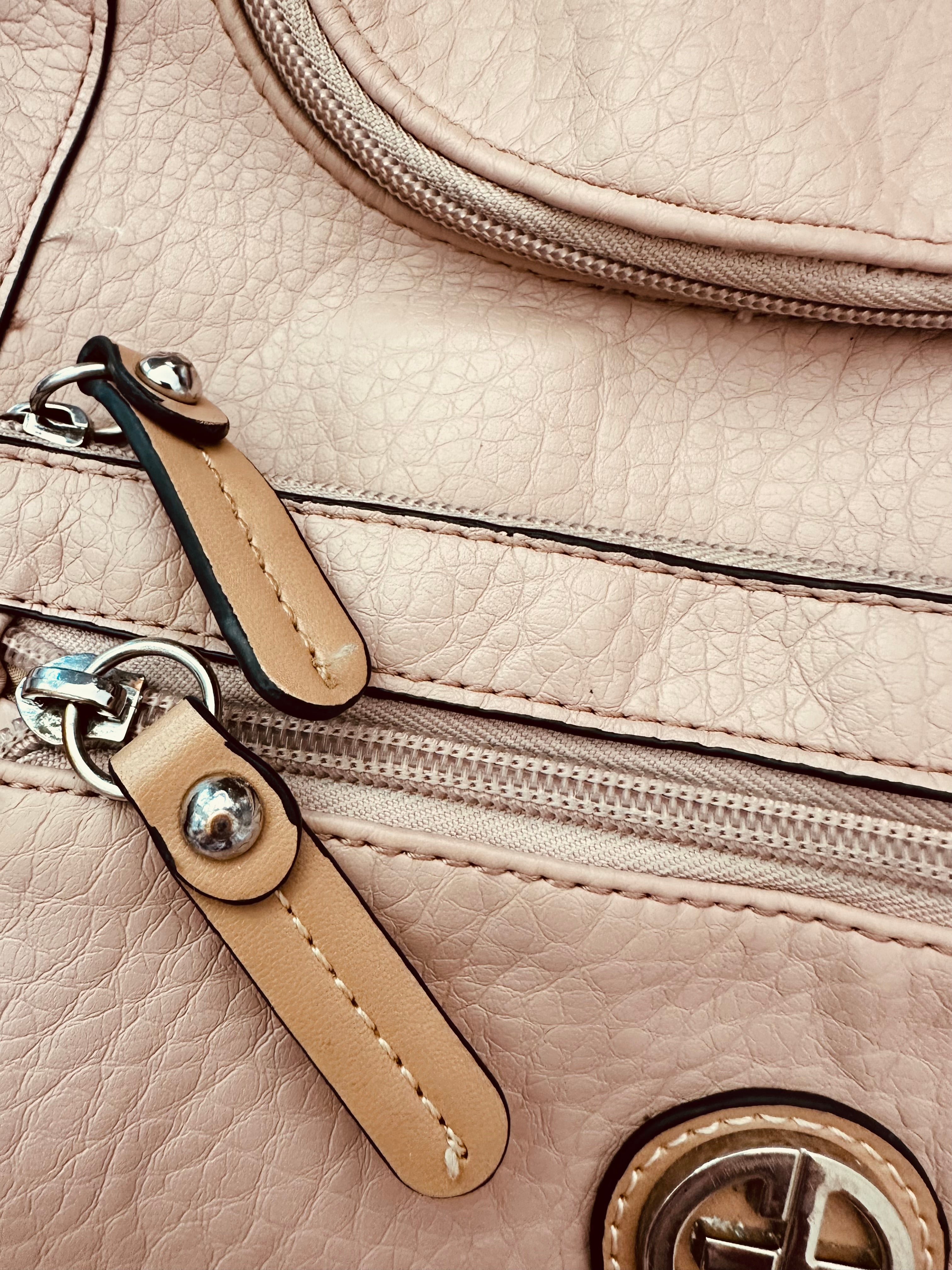 Giani Bernini Blush Pink Pebbled PVC Backpack
