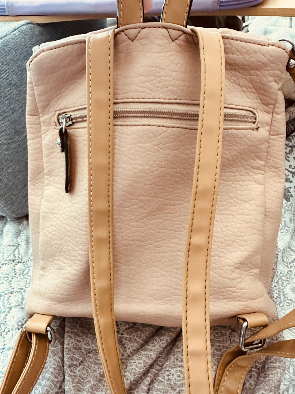 Giani Bernini Blush Pink Pebbled PVC Backpack